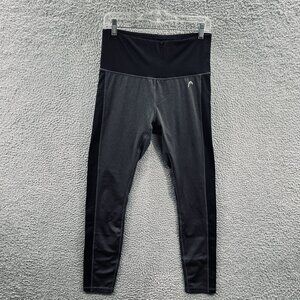 Head Womens Athletic Pant Large Gray Black Stretch Performance Gym Leggings Yoga